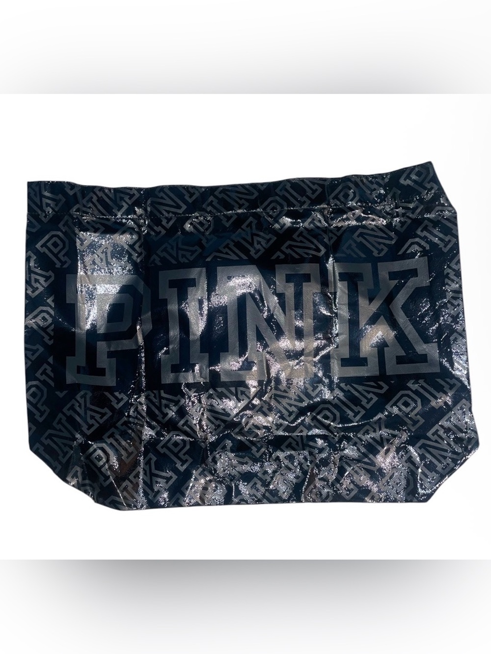 Pink tote reusable black bag